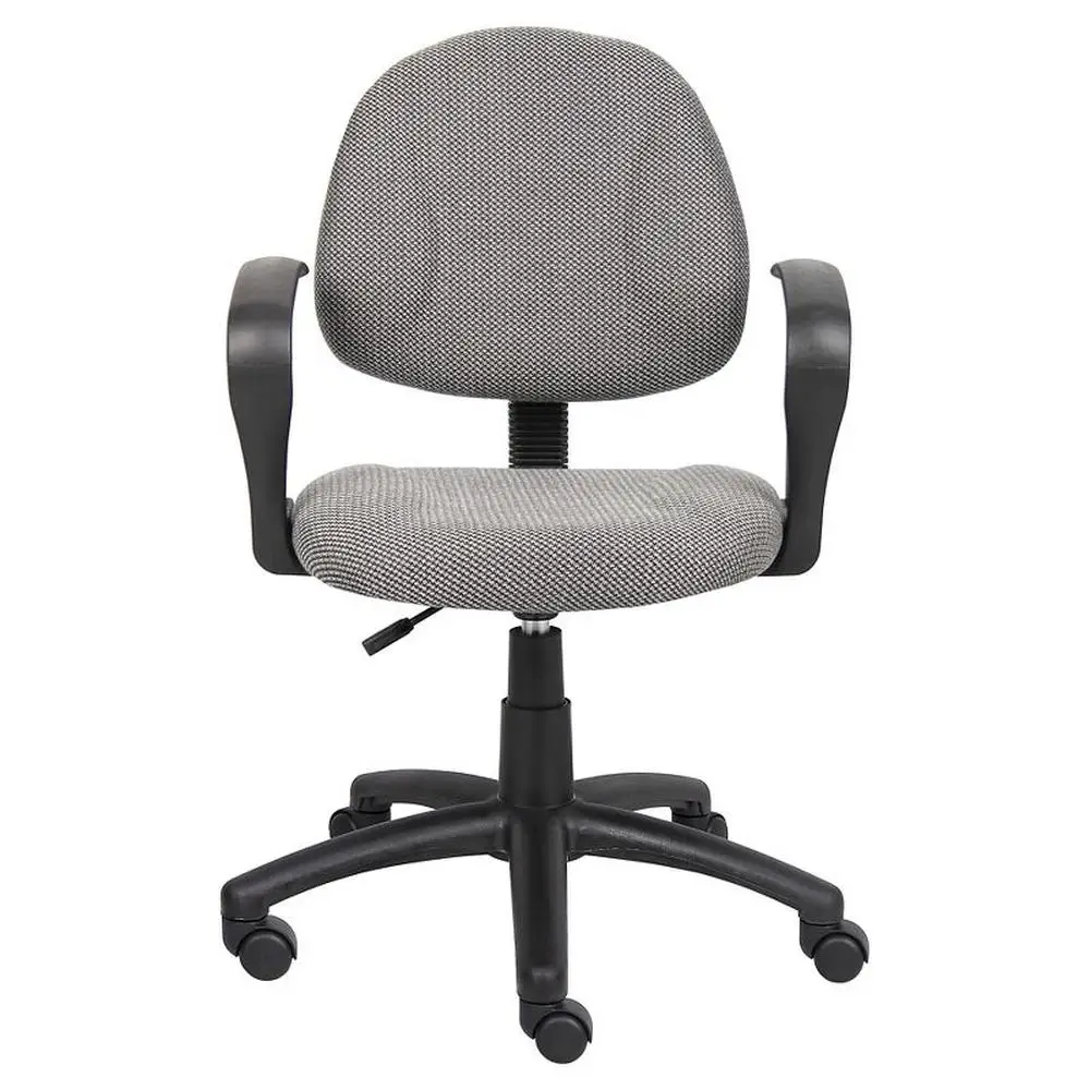 

Adjustable Fabric Posture Chair with Lumbar Support Loop Arms Pneumatic Height 5-Star Base Double Wheels Gray 275lbs Capacity 6