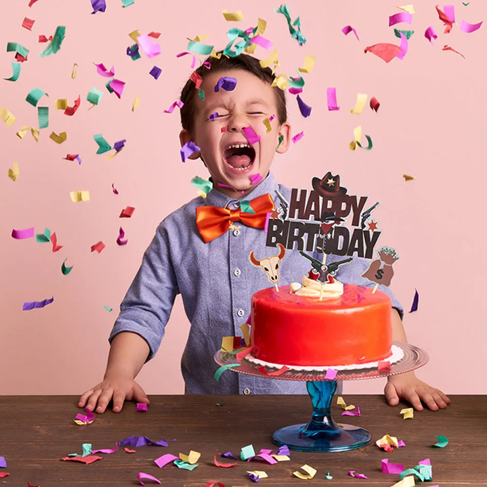 

30 Pcs Cowboy Birthday Decorations Western Style Cake Picks Cupcake Toppers Dessert naments Safe Material