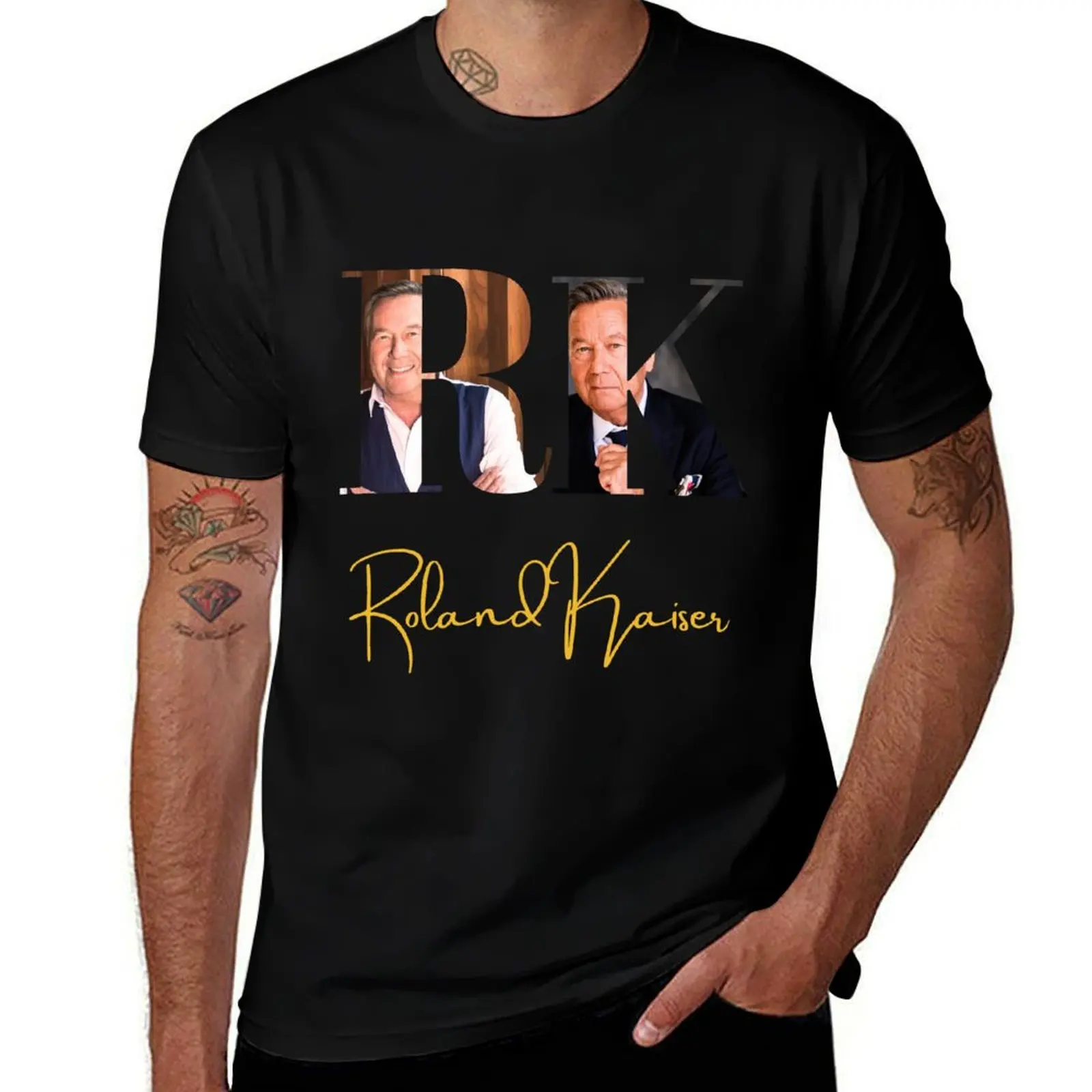 

Roland kaiser - roland kaiser merch T-Shirt man t shirts for men cotton tshirt 100%