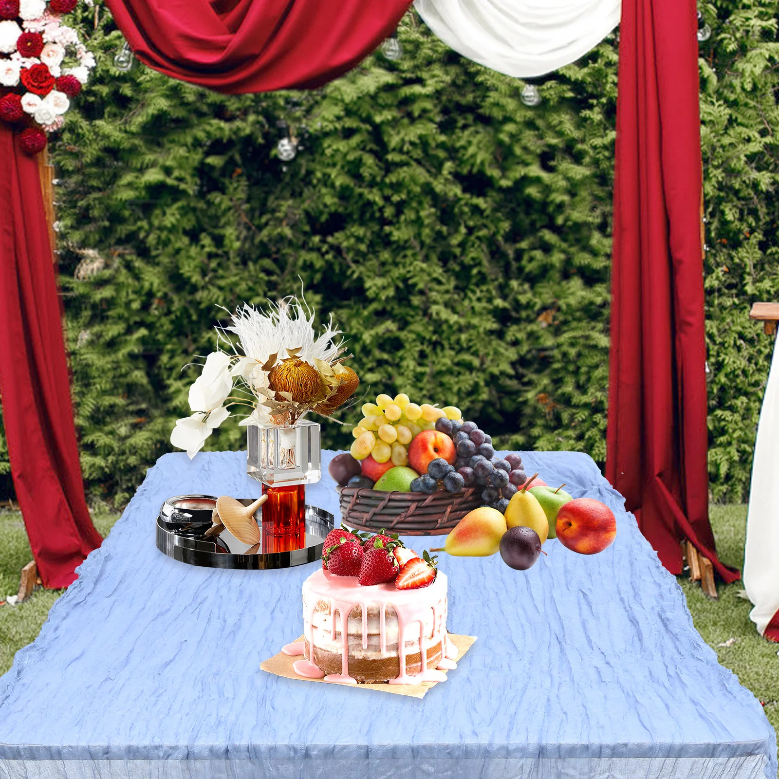 

2Pcs Bohemian Style Table Runner Rustic Polyester Gauze Wedding Party Decor Elegant Dining Coffee Table Centerpiece Long