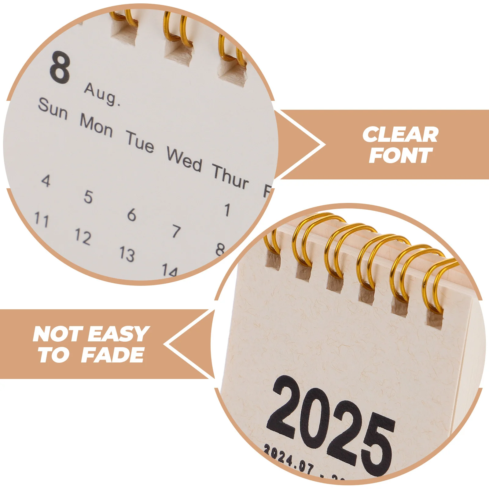 Mini 2024-2025 Scrivania in piedi Compatta Flip Calendario da tavolo Scrittura liscia Materiale carta Elegante scrivania da ufficio Decor Estetica