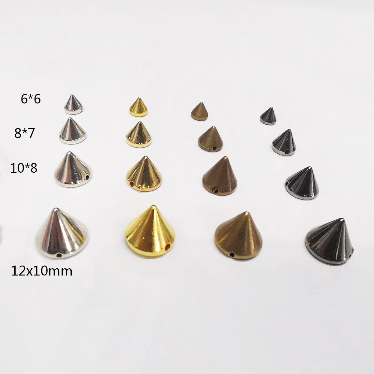 100pcs Plastic Bullet Cone Sewing Decor Spike Punk Hand made DIY Garment Shoes Clothing Sewing Button Accessories