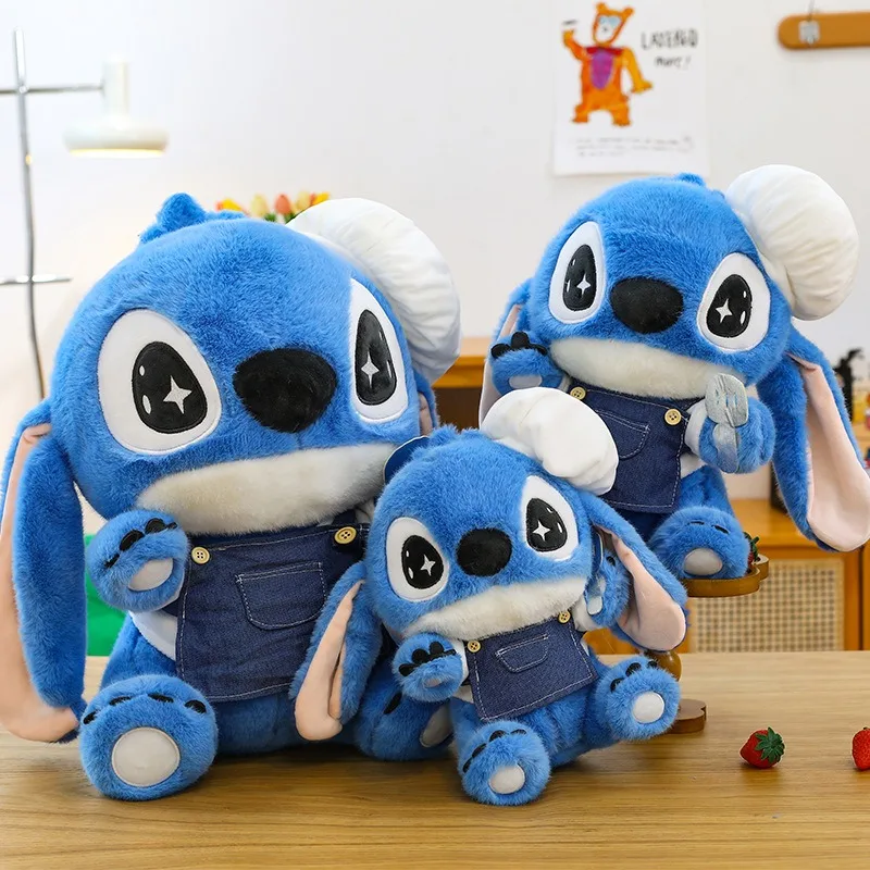 

Kawaii Stitch Plush Toy Chef Costume Filled Doll Children Birthday Gift Cute Stuffy Animal Plushie for Kids Present Soft Toy