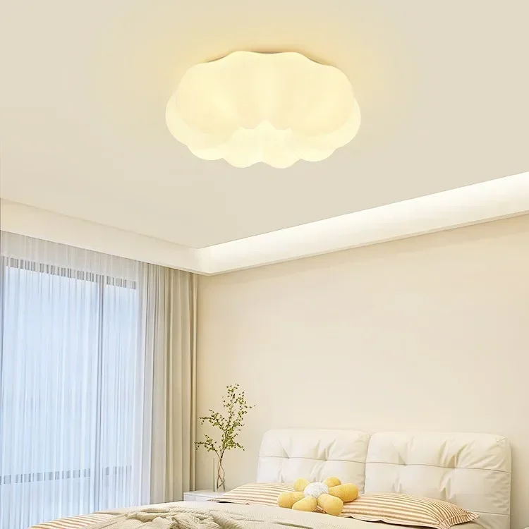 Full Spectrum LED Ceiling Lights Simple Modern Intelligent Cloud Chandeliers Nordic Cream Household Children's Living Room Lamp