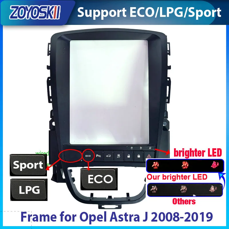 ECO Frame for Opel Astra J  Vauxhall Holden Cascada Car Radio Android Multimedia Screen GPS Navigation Player 2009-2018
