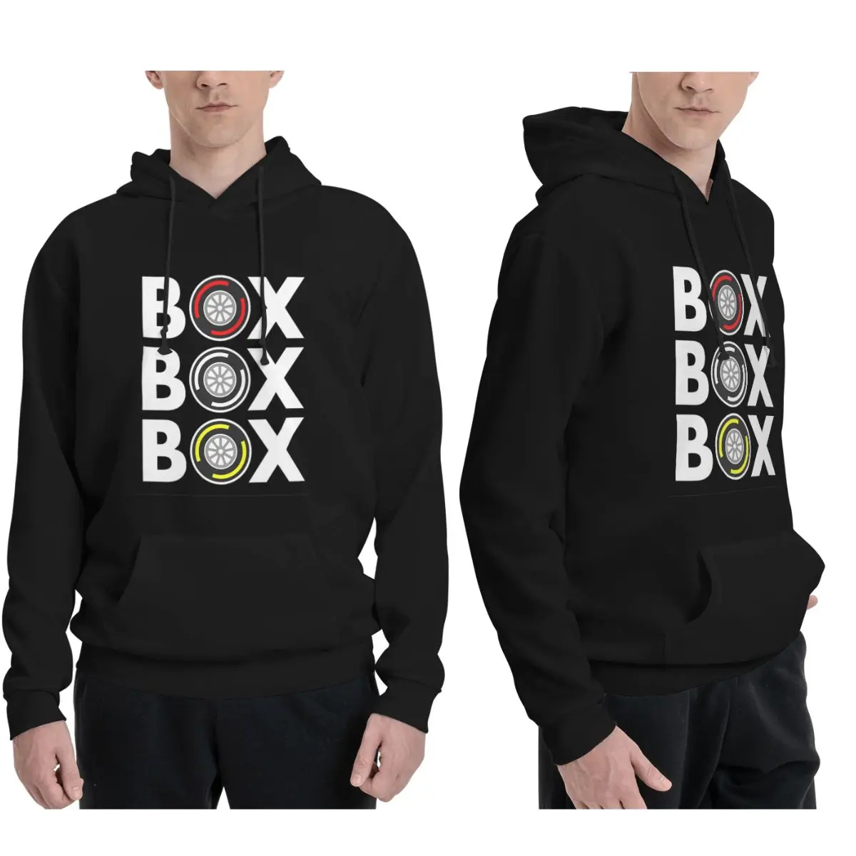 Box Box Box F1 Tyre Compound White Text Design Hoodies Men's Women Pullover Sweatshirts Fashion Long Sleeve Hooded Autumn Winter