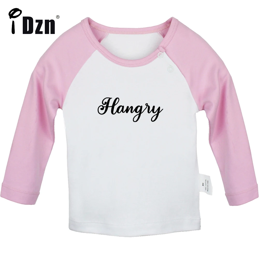 iDzn NEW Auntie Is My Bestie Hangry Funny Printed Cute Baby Boys T shirt Baby Girls Long Sleeves T-shirts Infant Tops Clothes