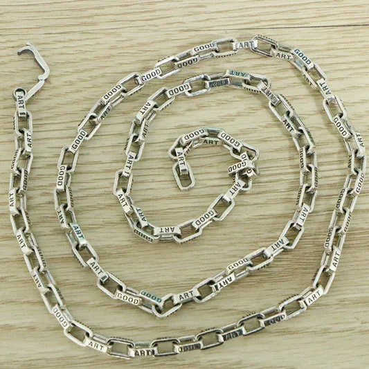 

Internet celebrity hip-hop same style chain pure silver s925 silver retro bracelet with accessories trendy necklace