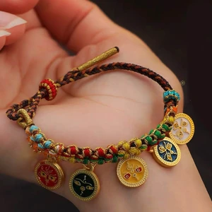 Tibetaner Handwerksarmband, Handchain farbenfrohe Schnur, einstellbares Armband, Fünf -Wege -Gott des Vermögens Armreifen 10 Hauptverkäufe Gott der Gesundheit - №2