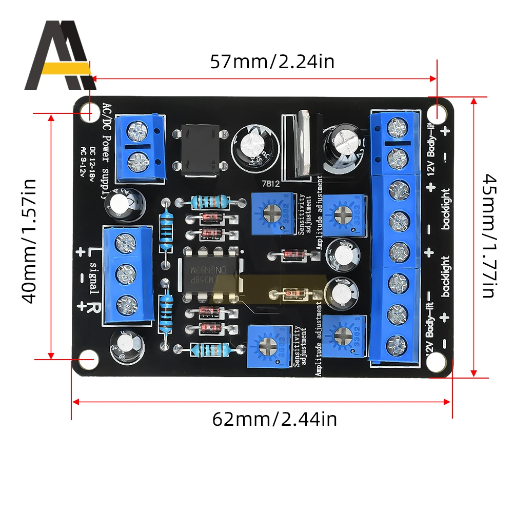 AC9-12V/تيار مستمر 12-18 فولت VU متر لوحة للقيادة مكبر كهربائي أنبوب DB متر مستوى متر نموذج مشغل