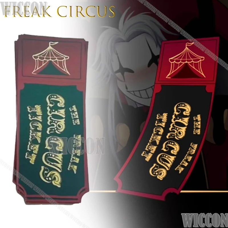 Freak Circus Ticket Card Rojo Verde Rosa Anime Coleccionable Alta Calidad Cosplay Evento Mercancía Halloween Kawaii Sexy Comic Con
