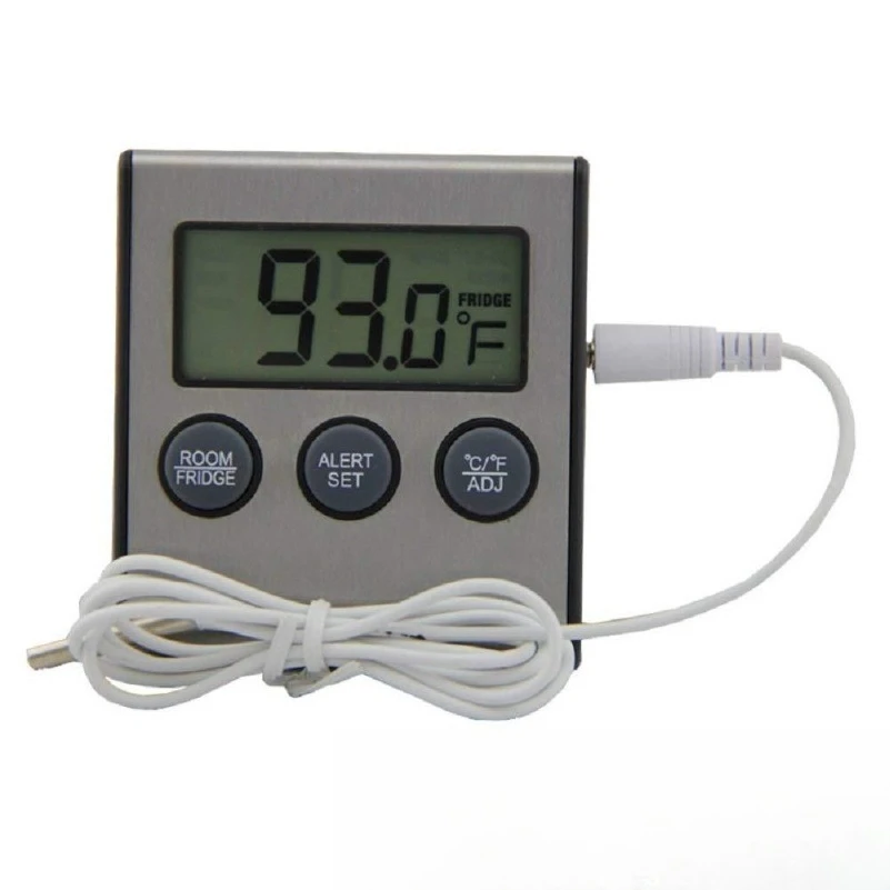 Digital refrigerator thermometer with wire magnetic attraction overheating household kitchen refrigerated frozen