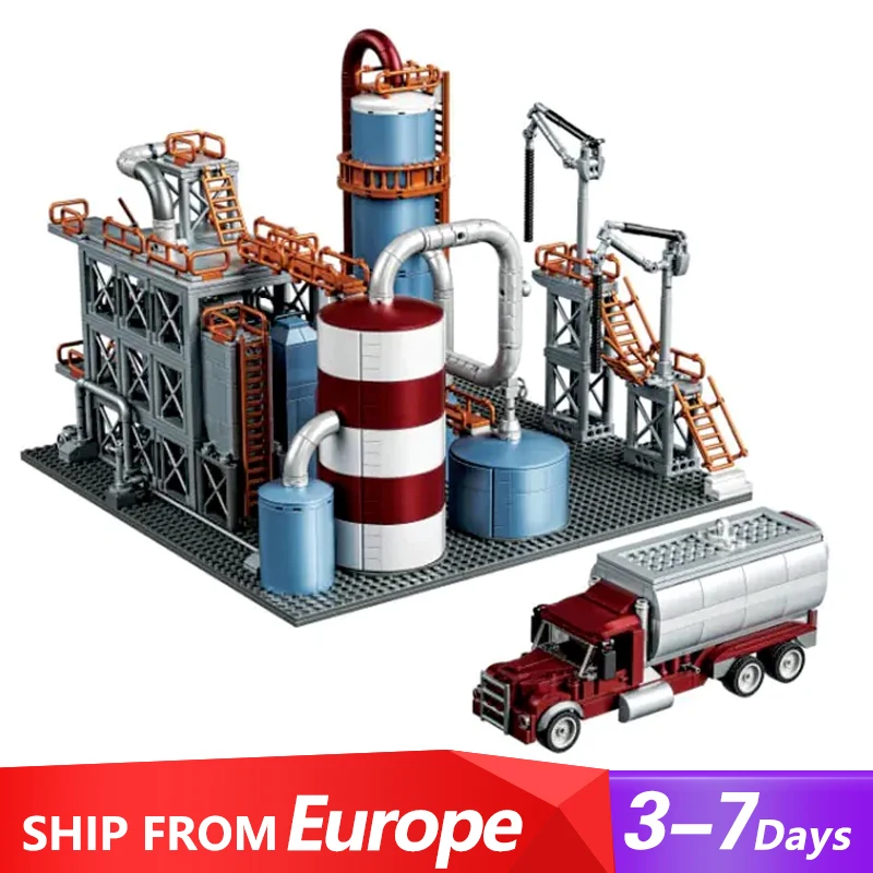 Creative Expert Modular Buildings MOC 33200 Refinery Oil Mill Model 1831PCS Building Blocks Brick Puzzle Toys for Children Gift