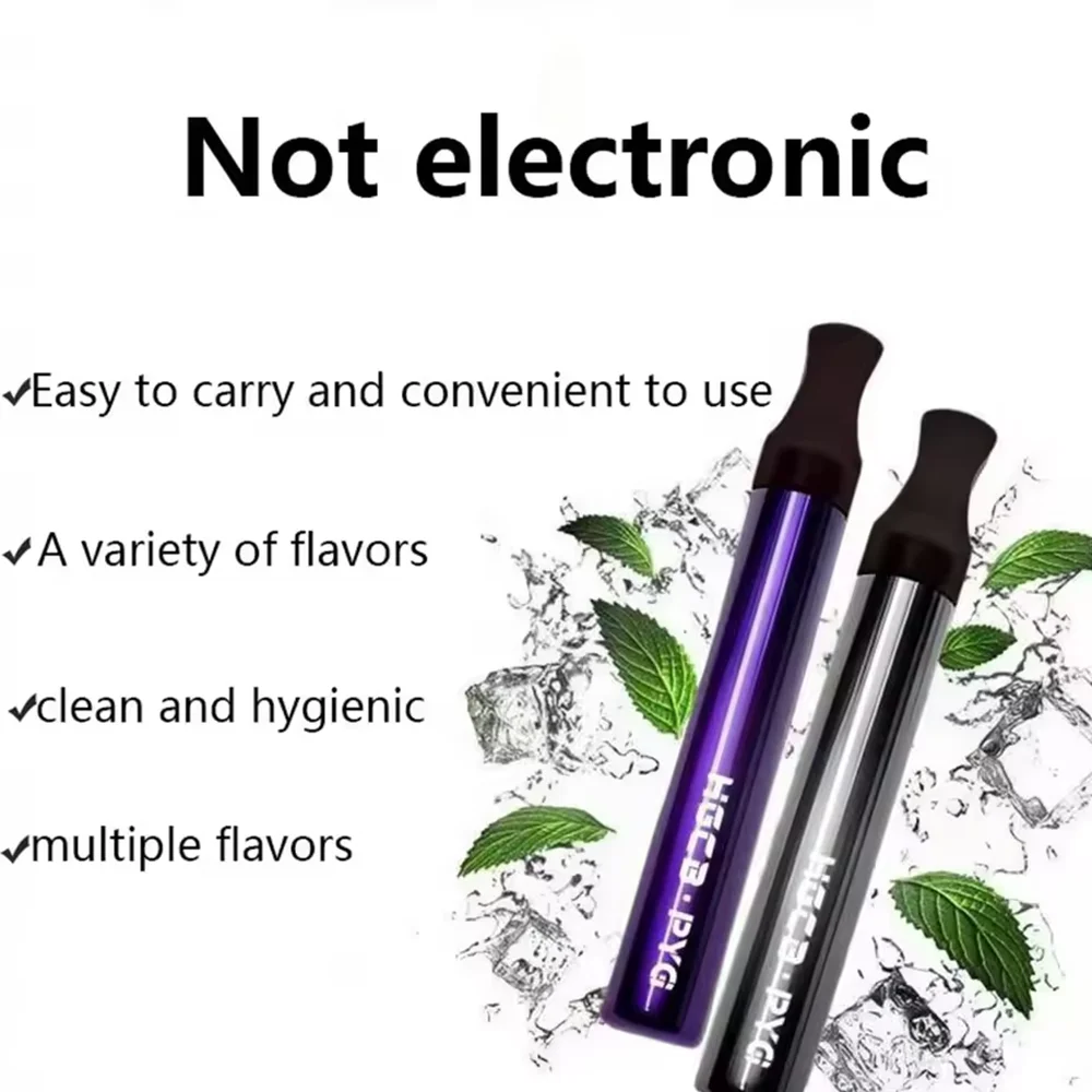 Nicotine-Free Quit Smoking Stick Silver and Black Metal with Air Inhaler Cores Chemical-Free Flavored Aromatherapy Stop Smoking