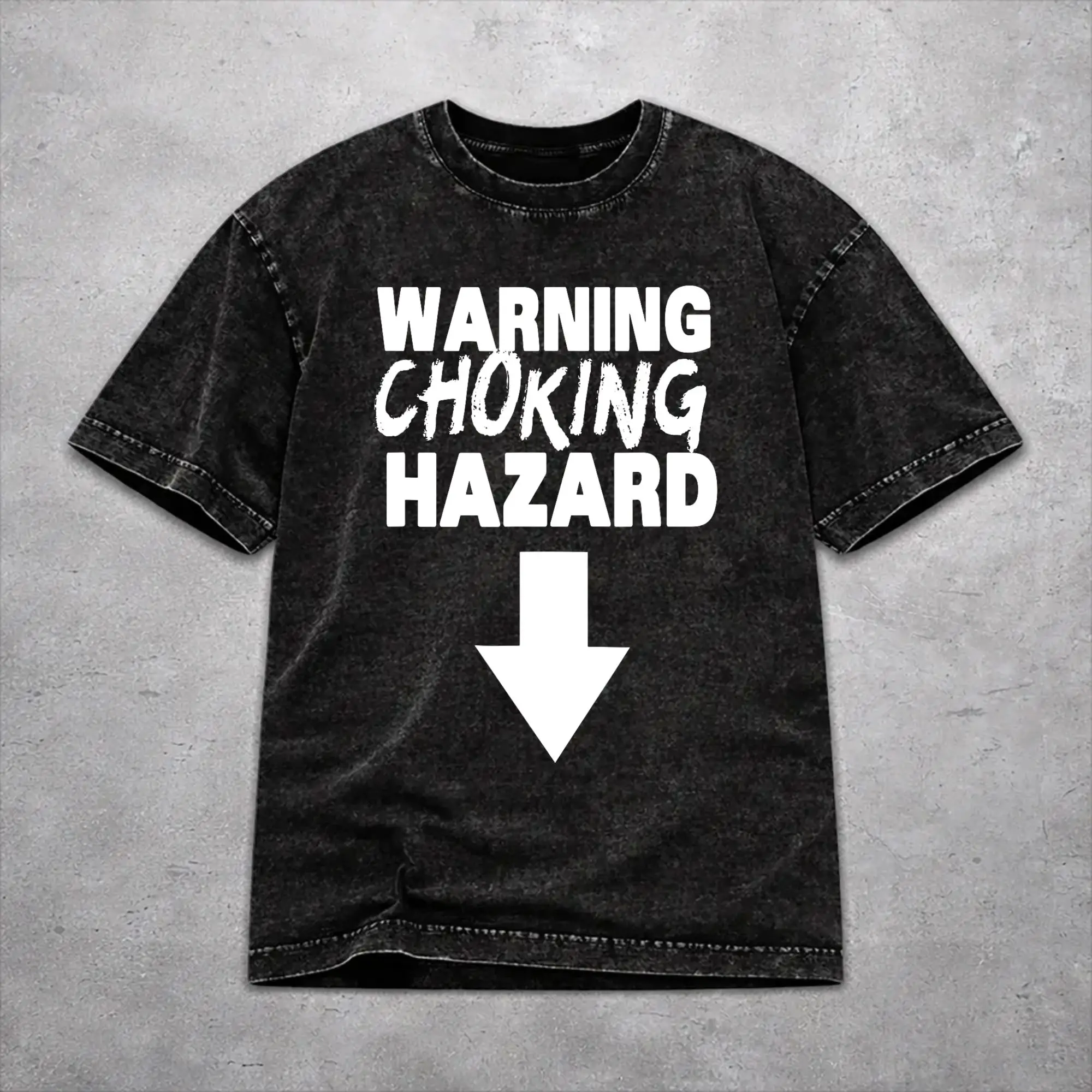 Warning Choking Hazard Washed T Shirt Streetwear Hip Hop Vintage T-Shirt  Tees Tops for Men Women Short Sleeve Harajuku