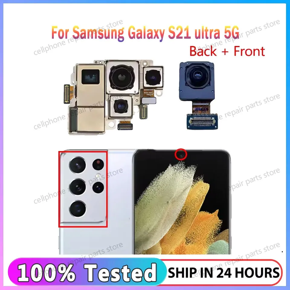 For Galaxy S21 Ultra S21U Camera Set for Samsung Galaxy S21U 5G Main Back Facing Camera（elephoto + Depth + Wide + Main Camera)