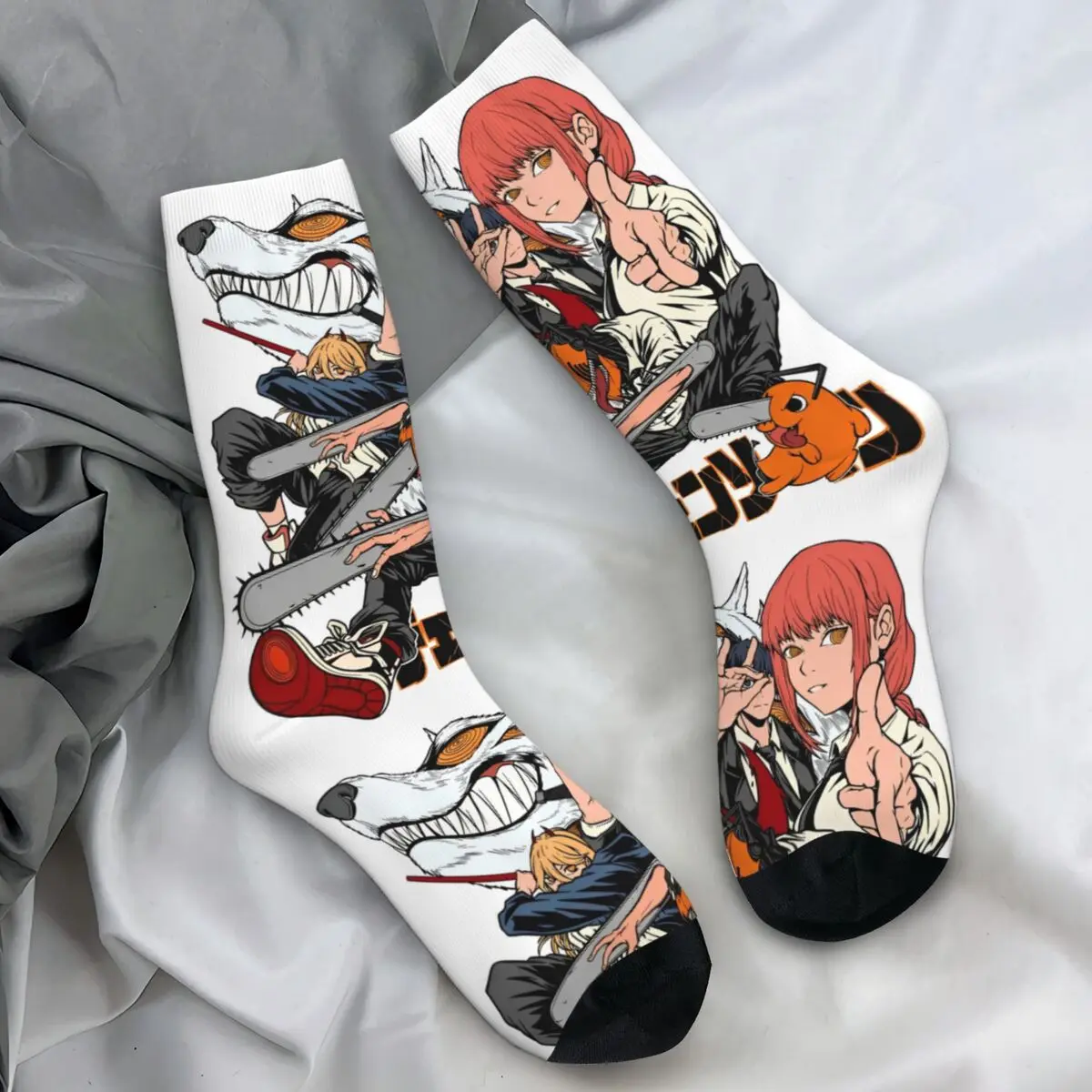 

Men Socks Chainsaw Man PoteKoro Mascot Anime Stockings Autumn Funny Medium Soft Socks Design Running Sports Anti Skid Socks
