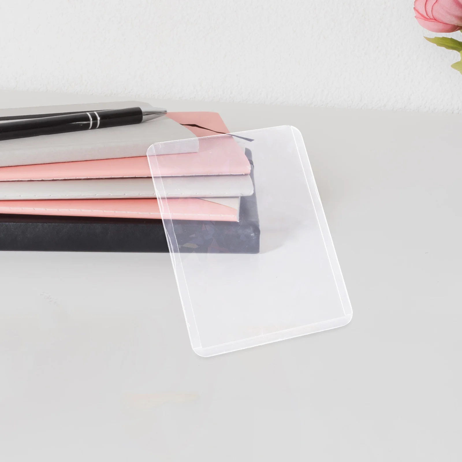 

10Pcs Transparent Hard Card Sleeve Set Clear Plastic Photocard Holders Card Protectors Vertical Business Id Badge Case