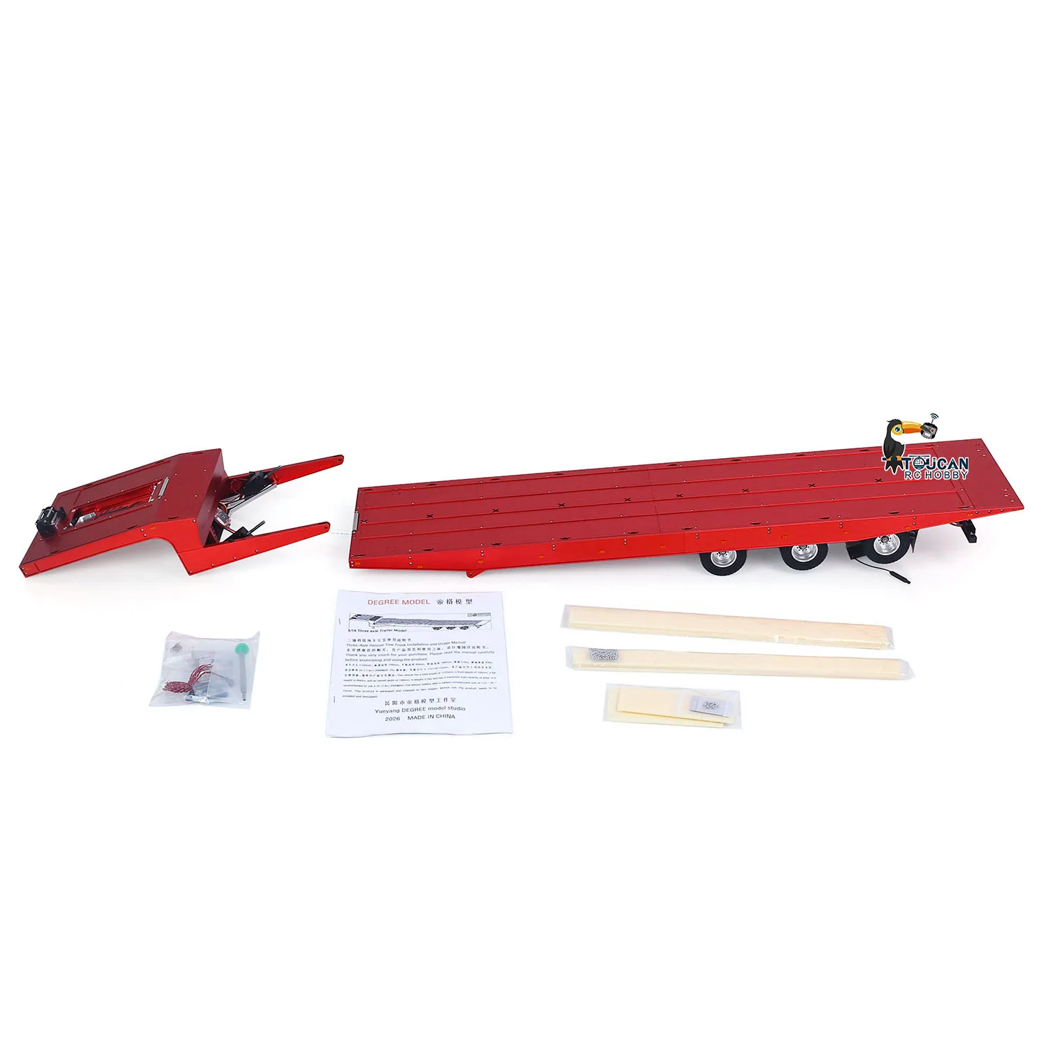 3Axle Degree 994 Metal Gooseneck Trailer Electric Support Leg Winch For 1/14 DIY TAMIYA Remote Control Tractor Truck Model