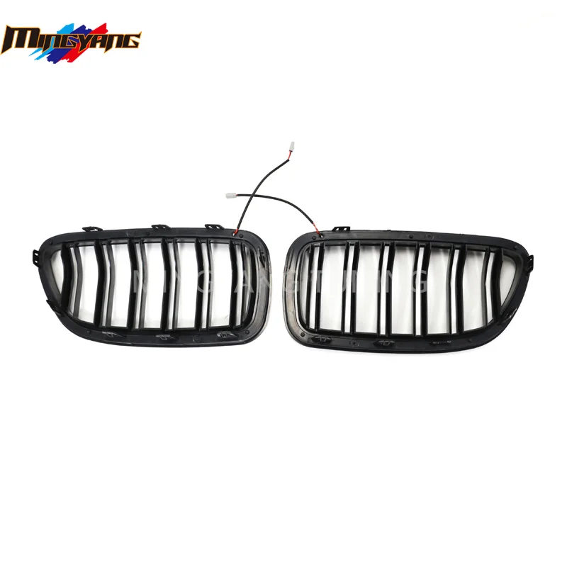 

Заводские горячие продажи, Новое поступление, двойные решетки для автомобильного бампера, передняя решетка со светодиодной подсветкой, автомобильные аксессуары для 5 серии F10 2010-2