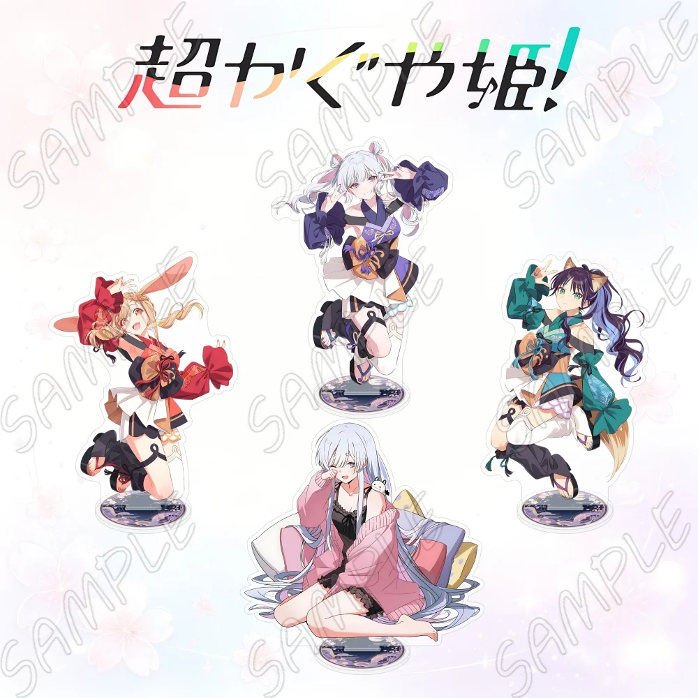 Anime Cosmic Princess Kaguya Acrylic Stand 15cm Kaguya Yachiyo Iroha Kimono Girl Desktop Decor Kimono Girl Figures Keychain