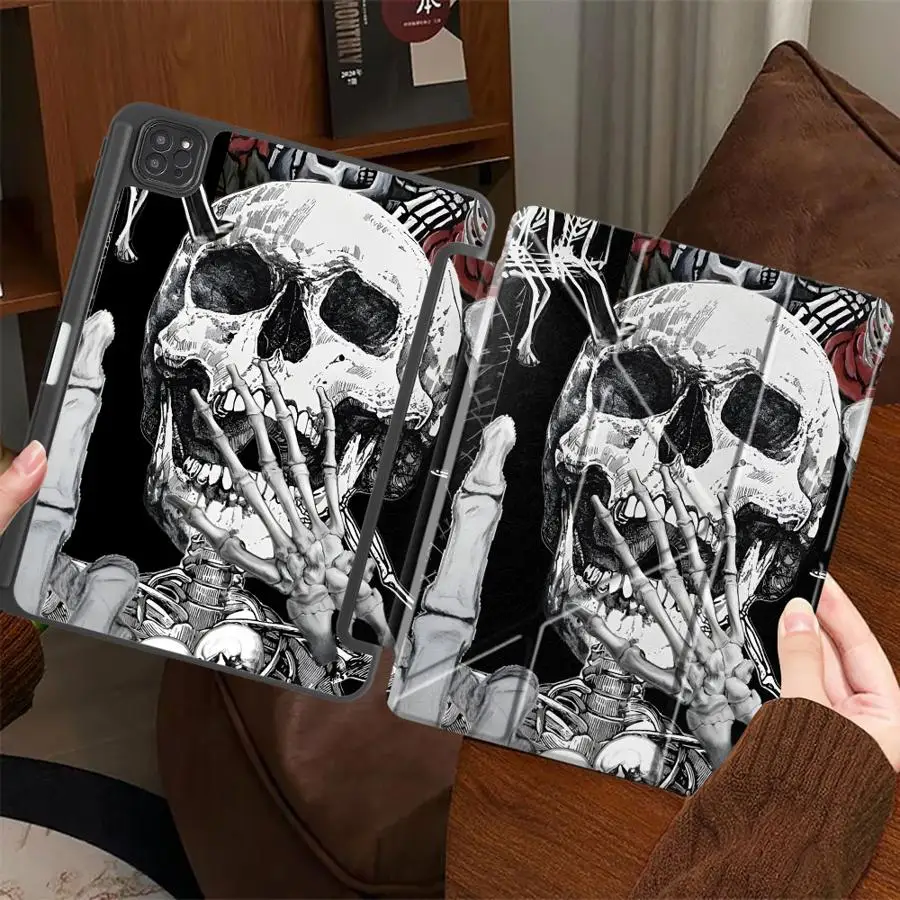 Surprised Skull Holder Cover Tablet Case For iPad Air 4 5 M3 M2 M4 11inch Mini 6 7 Pro 2025 Pro 11th 10th 9th 8th 7th 12.9inch