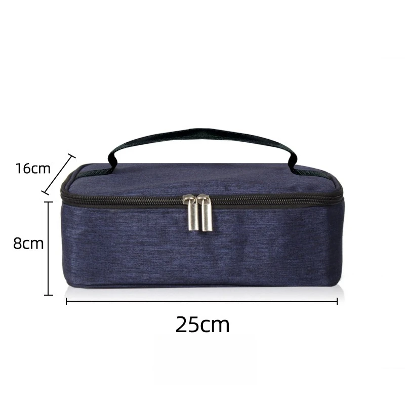 Bento-Tasche mit Griff, doppelter Reißverschluss, wasserdicht, rechteckig, tragbar, Thermo-Lunchbox, Beutel, isolierter Lebensmittel-Bento-Aufbewahrungsbehälter – Detail 6