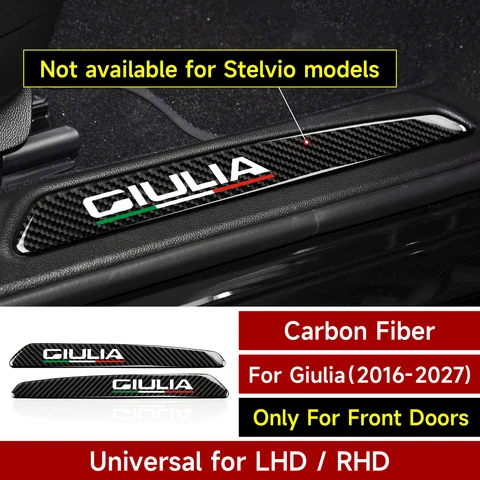 Для Alfa Romeo Giulia 952 2016-2027, защитная панель пороговой полосы, внутренняя наклейка из углеродного волокна, аксессуары для отделки двери автомобиля.