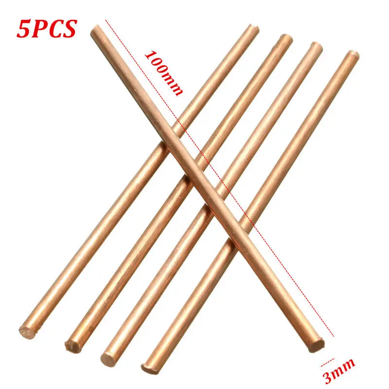 5Pcs Solid Round Copper Bar 3mm Diameter 300mm Length Metal Bar Rod