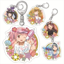 Anime Kaname Puella Magi Madoka Magica Akemi Homura Tomoe Mami Cosplay Costume Interlayer Acrylic Keychain Keyring Key Gift