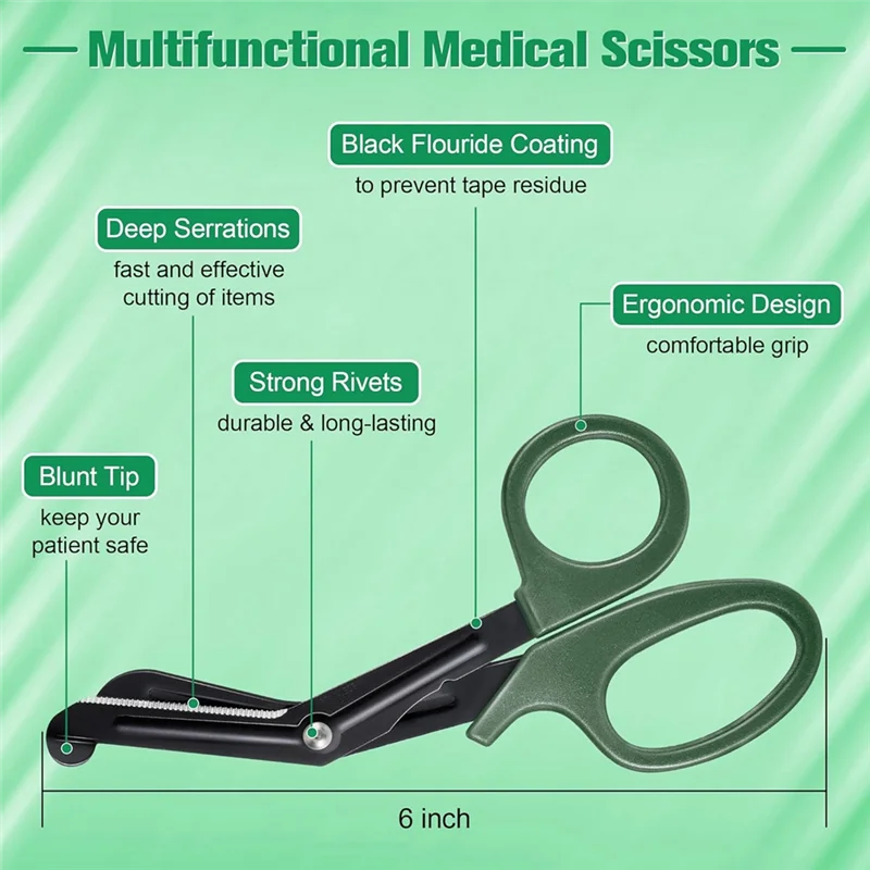 مجموعة أدوات الممرضة، ضوء قلم قابل لإعادة الشحن مع مصادر ضوء LED ومقياس الحدقة، 6 بوصة مع مقص وهايلايتر متين