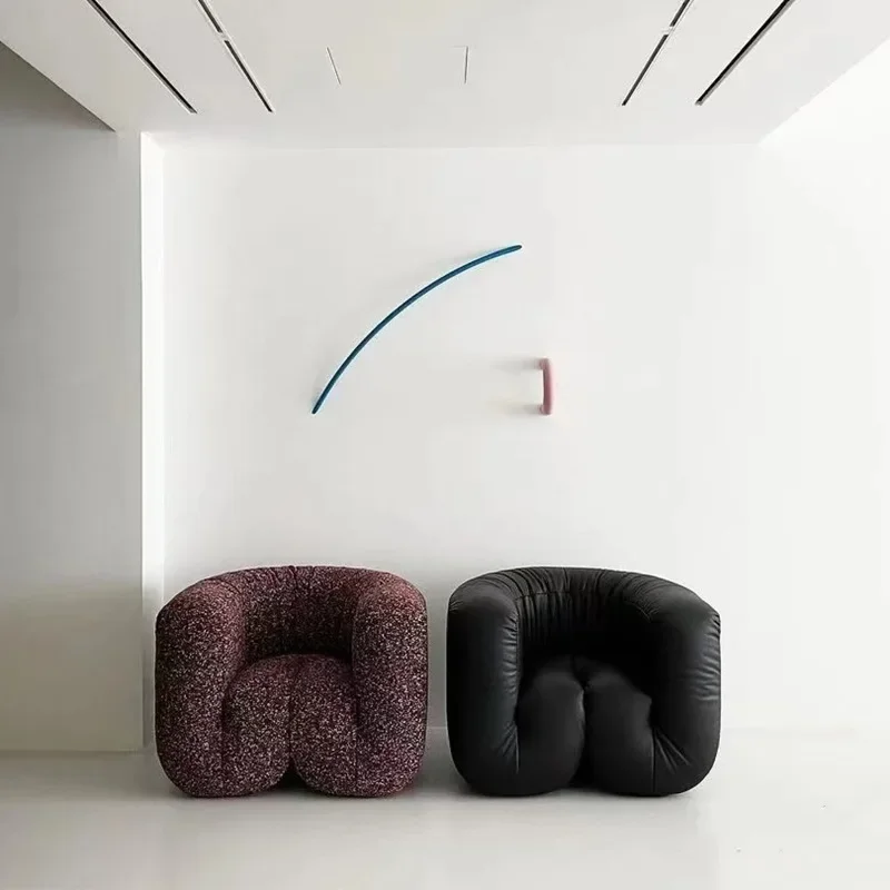 Ancient black leather sofa