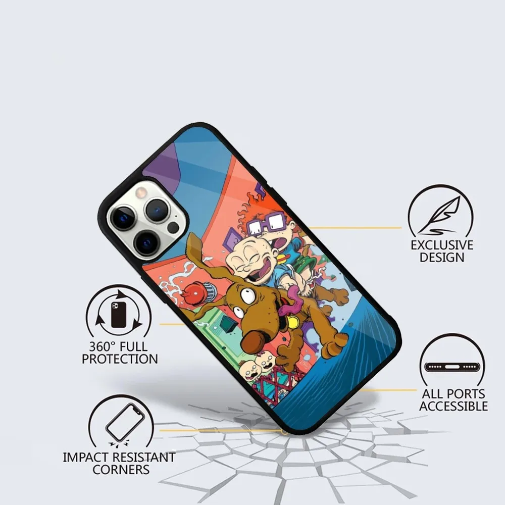 Funda de teléfono de dibujos animados Rugrat Chuckie Angelica para iPhone 15,14,13,12,11,Plus,Pro,Max Mini Magsafe carga inalámbrica magnética