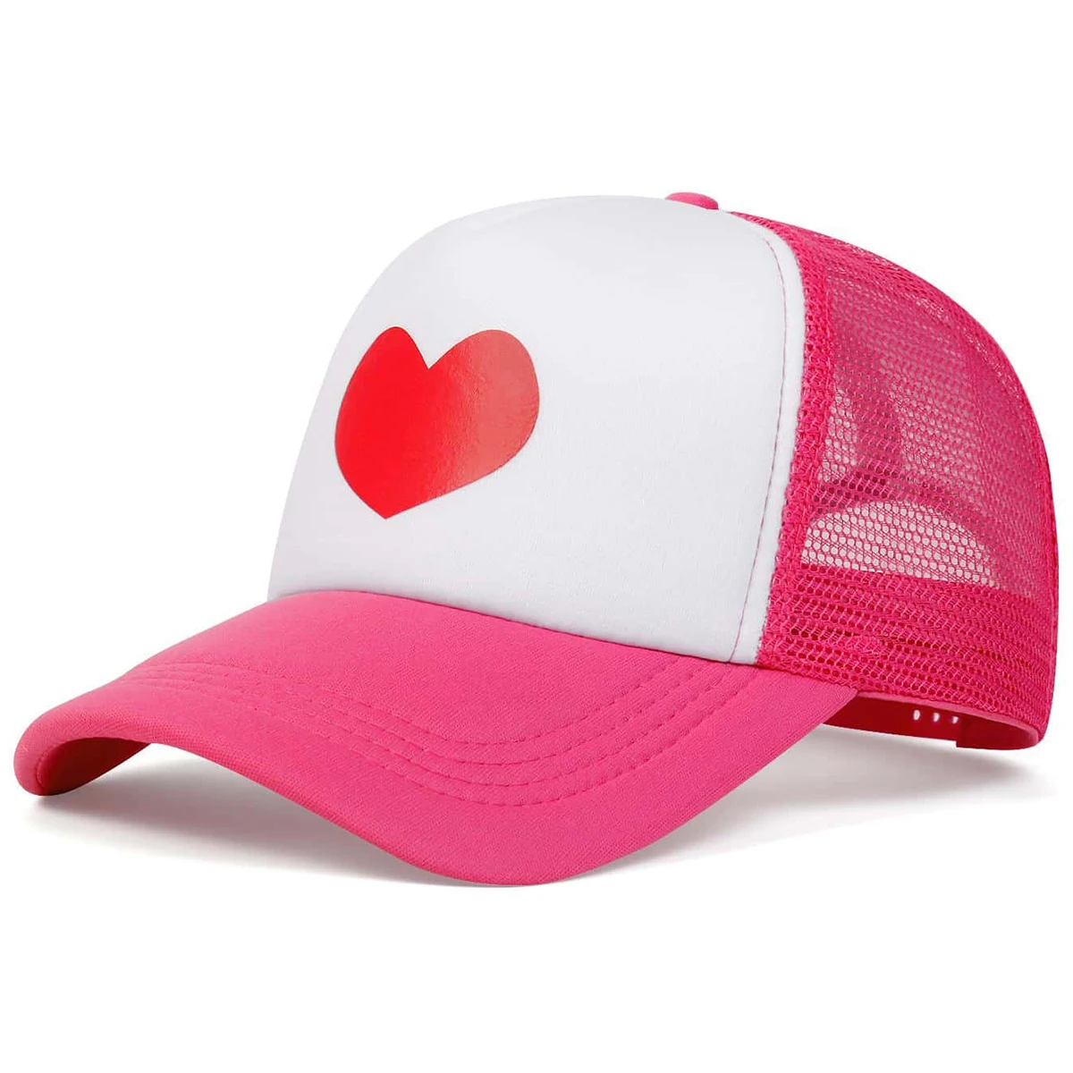 Unisex Love Printing Rose Red Baseball Net Caps Spring and Summer Outdoor Adjustable Casual Hats Sunscreen Hat