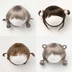 BJD Wig Qbaby Blyth Amydoll Cute Soft bangs ponytail with long Hair For Big head doll Dolls Toy Doll Accessories 10 Inches
