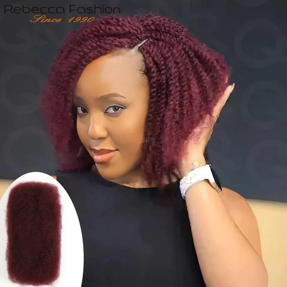 QVR Affordable Afro Kinky Bulk Human Hair 99J Burgundy Color For Braiding DreadLock – Comfortable, Lightweight, Long-Lasting