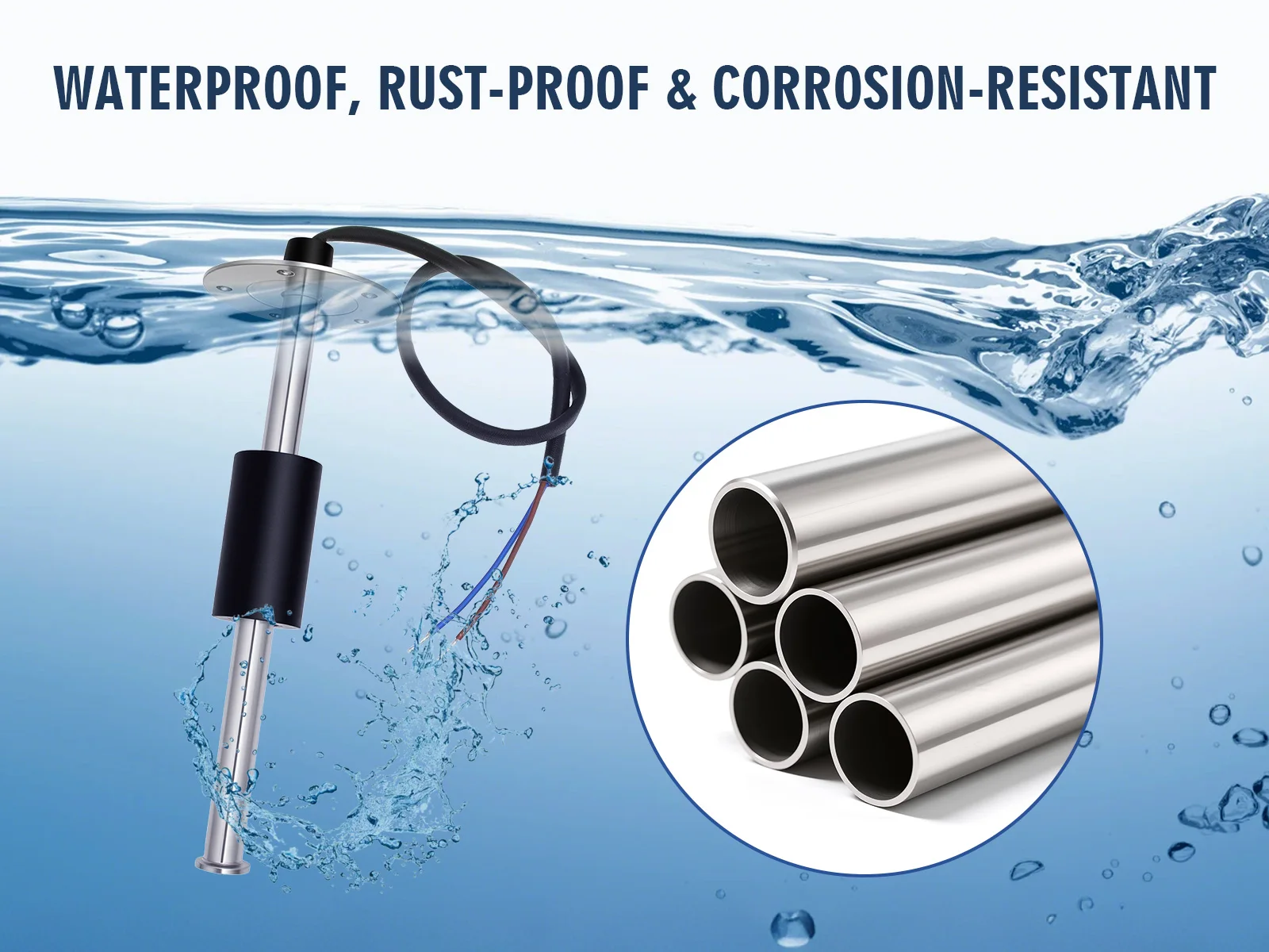 0-190 Ohm Kraftstoff-/Wasserstandssensor für Auto, Boot, Wassertank, Füllstandsanzeige, Edelstahl-Kraftstoffstandsanzeige, Autozubehör – Detail 12