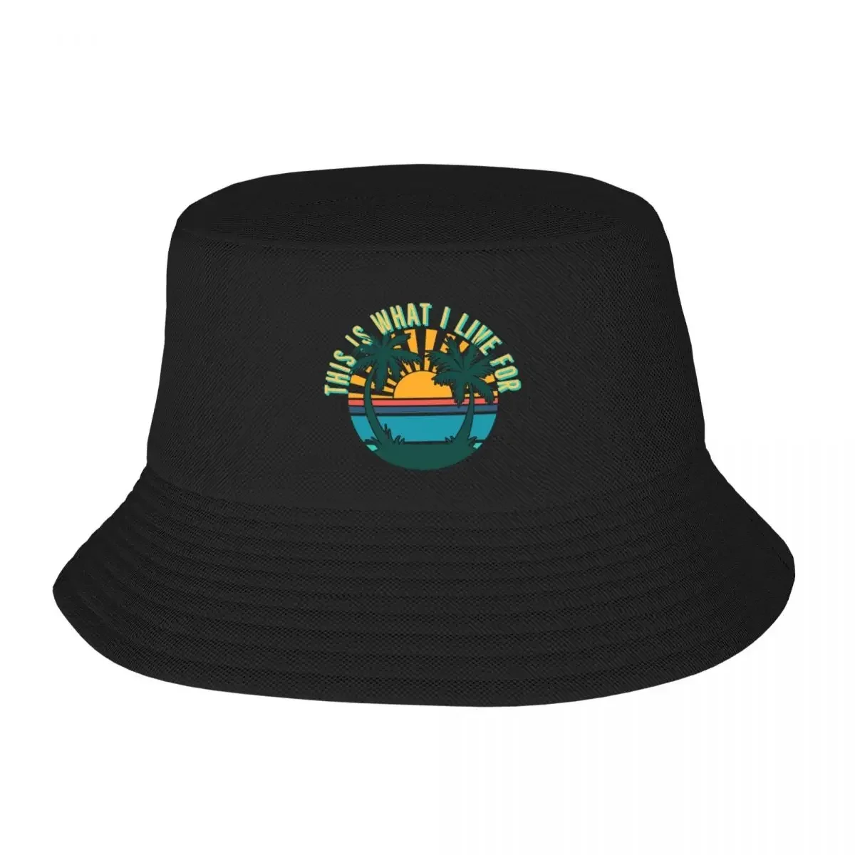 This Is What I Live For Enthusiastic Beach Lover Bucket Hat Rugby black Men's Caps Women's