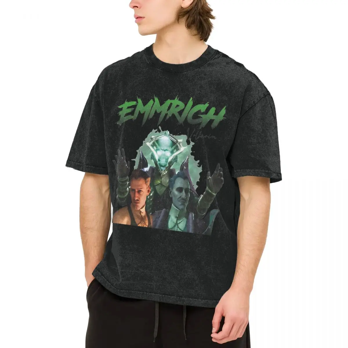 Emmrich Volkarin The Necromancer Dragon Age Washed T Shirt Men Y2K Cotton T Shirts Summer Breathable Hippie Tees Big Size Tops