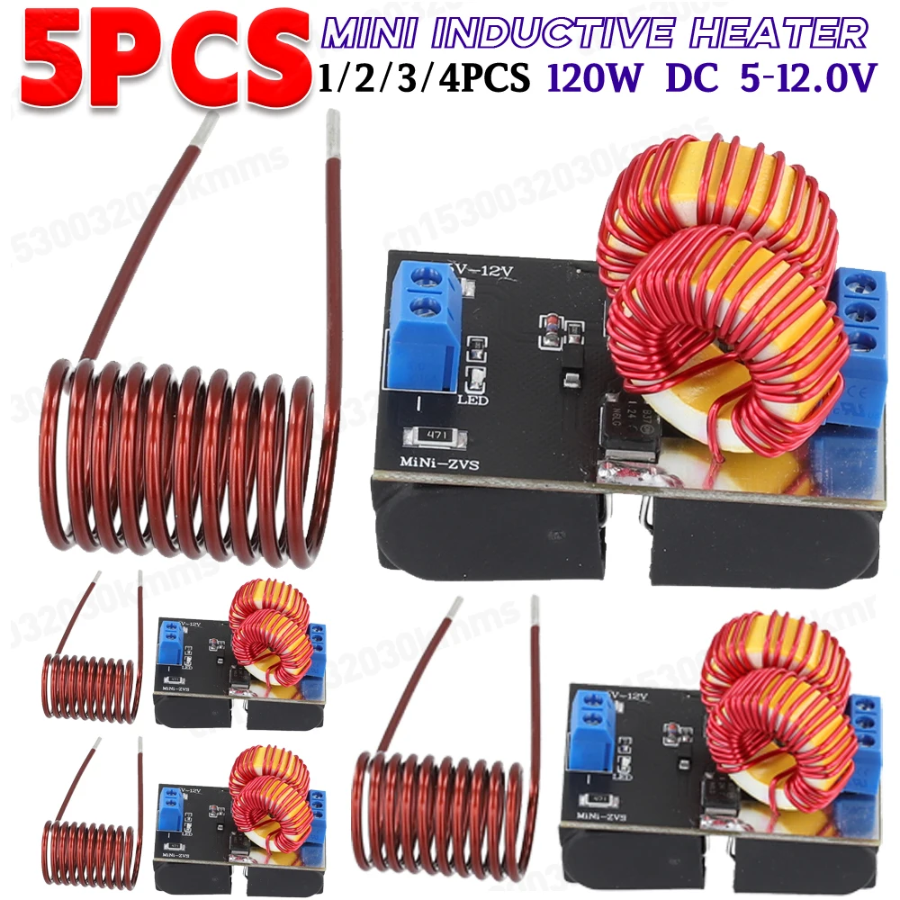 1-5PCS 120W Mini ZVS Induction Heating Board DC 5-12.0V Input Voltage ZVS Heating Machine High Frequency Power Supply Module