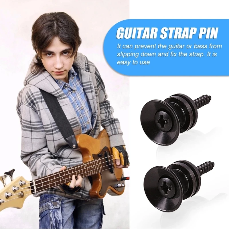 Guitar Strap Lock Set Straplock Buttons for Acoustic Classical Guitar Electric Bass Ukulele，Great Performance