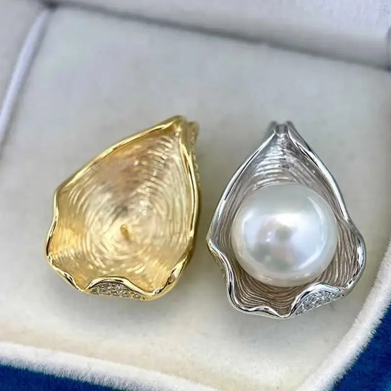 

Подвеска из стерлингового серебра 925 пробы с жемчугом, DIY пустая ободок, чашка, ювелирные изделия для рукоделия, фурнитура для подвески с полыми зубцами