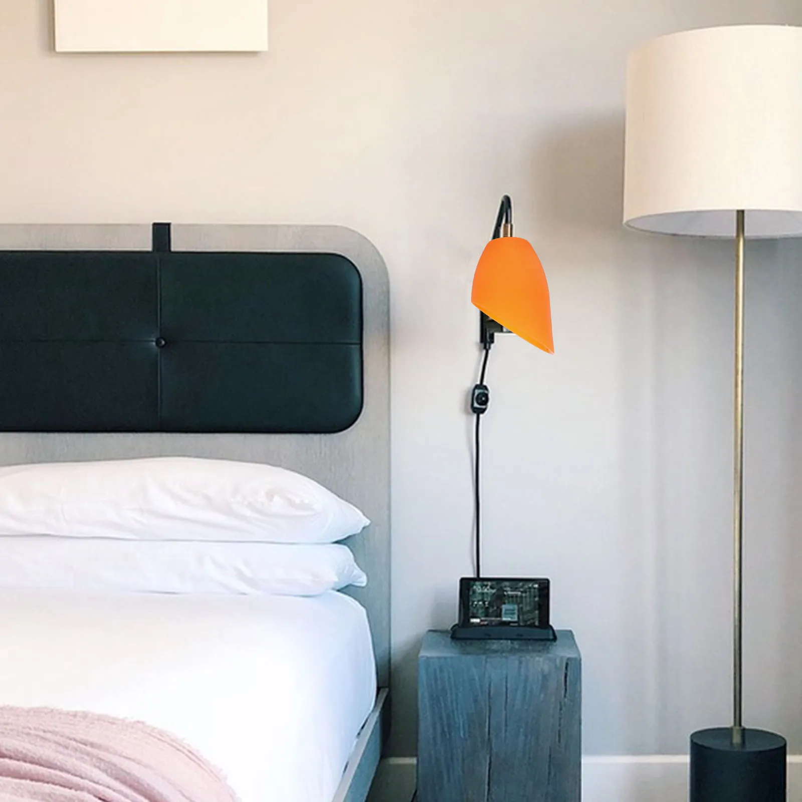 Angled Horseshoe Lamp Lampshade Middle Hole Decor Desk Lampshades Plastic Drum for Table