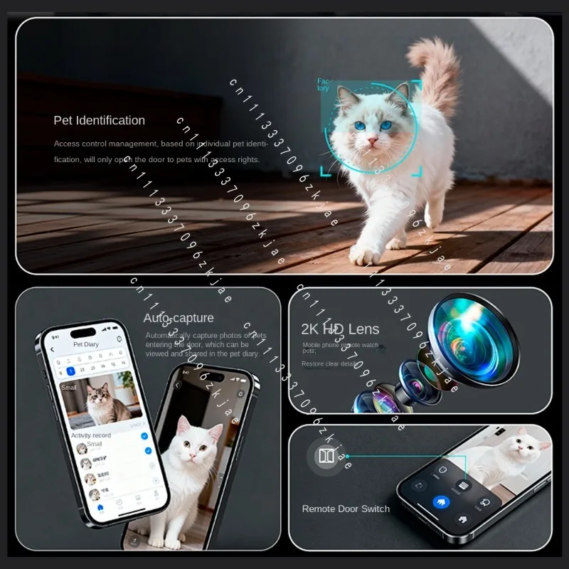 Smart Plastic Pet Door with Artificial Intelligence and Camera for Small Dogs and Cats