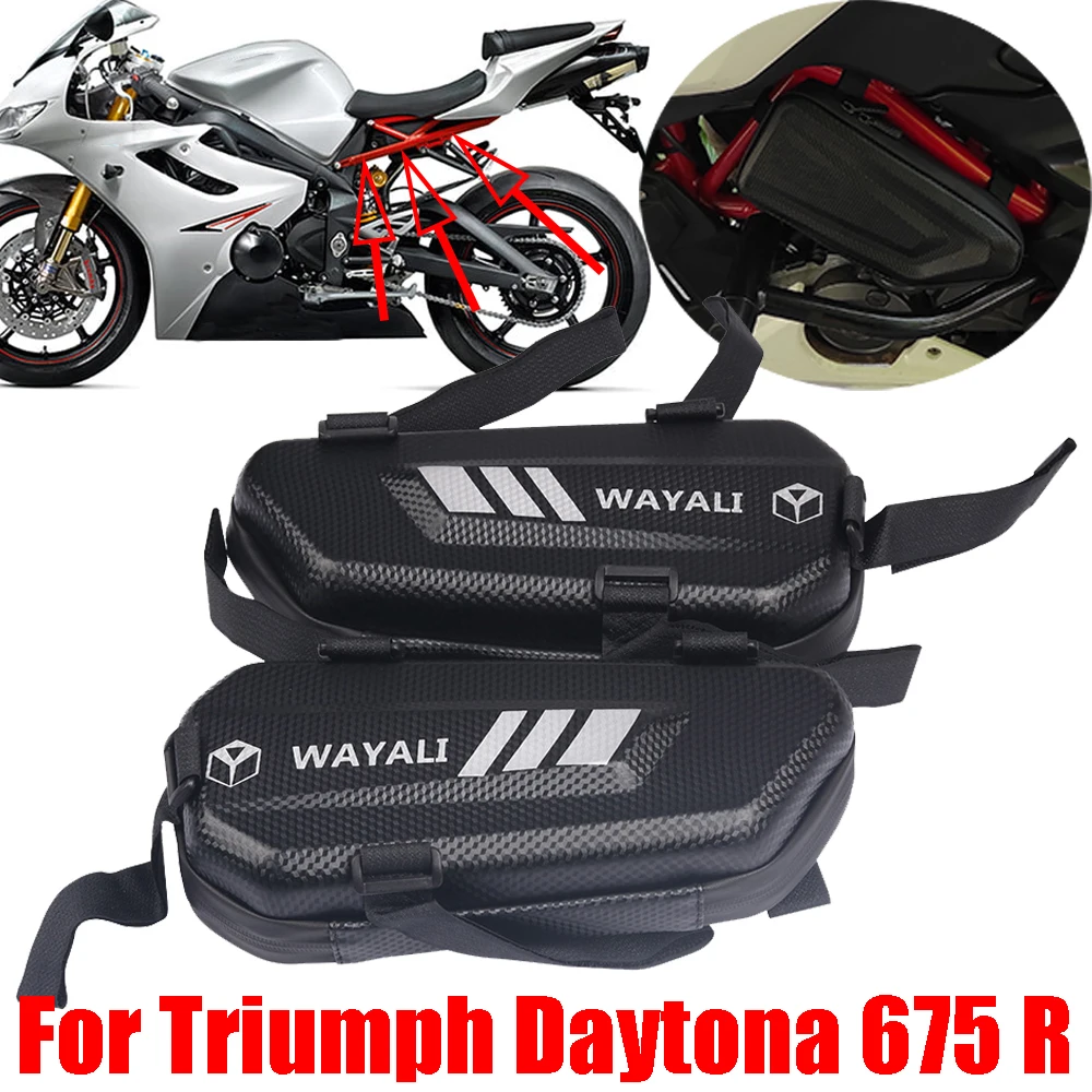 

For Triumph Daytona 675 R 675R Motorcycle Accessories Side Bag Waterproof Storage Bag Tool Bag Frame Crash Bar Bags