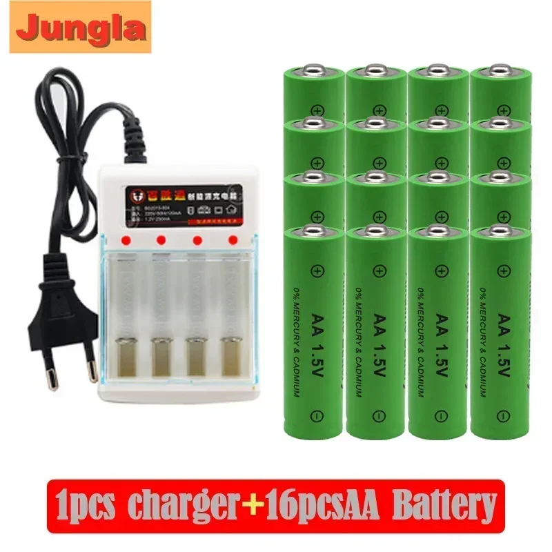 100% New Brand AA rechargeable battery 4000mAh 1.5v AA  Alkaline Rechargeable batery + AA charger