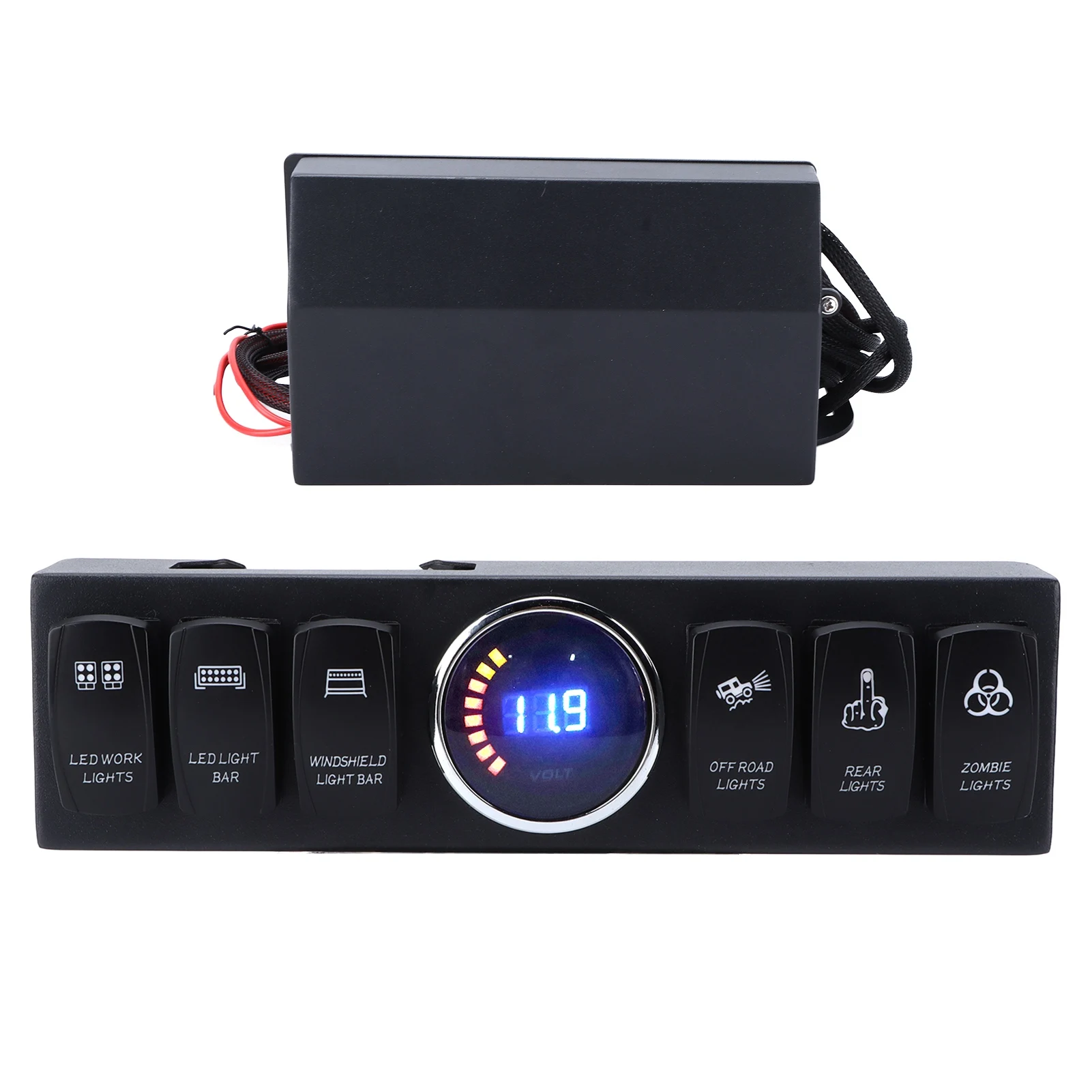 6 عصابة الروك تبديل لوحة التبديل التتابع صندوق التحكم استبدال ل JK 2007 ‐ 2017 12 فولت صندوق التتابع 6 طريقة لوحة فيوز صندوق التتابع