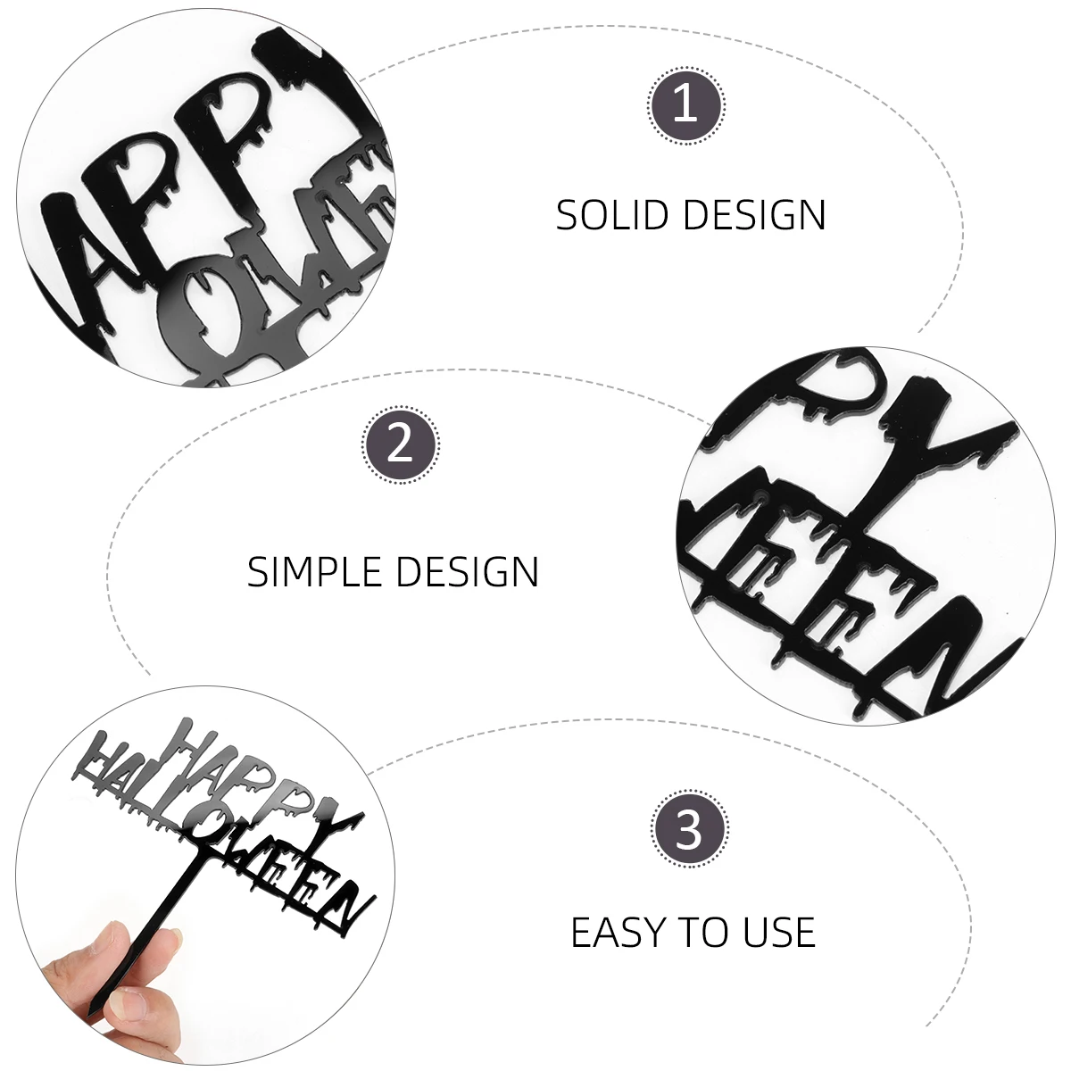 

10 PCS Cake Insert Decorations Prop Topper Halloween Decorating Inserting Props