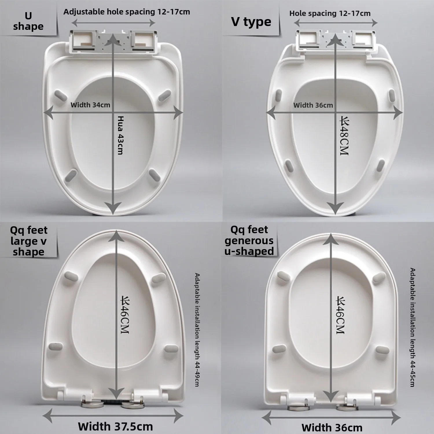 

Крышка унитаза Универсальная утолщенная крышка для унитаза Сменный комплект крышки унитаза