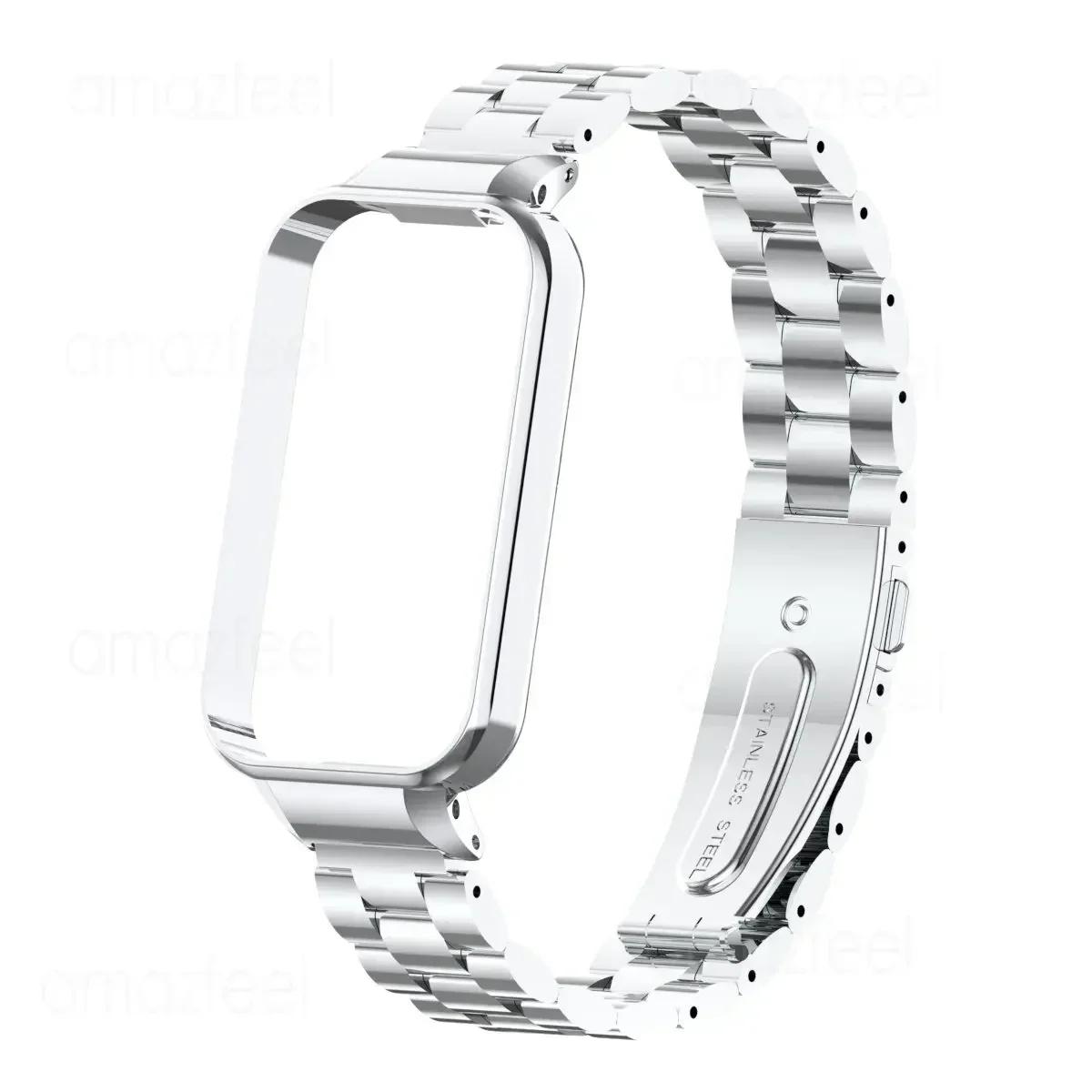 Strap for Xiaomi Mi Band 8 Active Bracelet Metal Stainless Steel Band +Case Protector Cover Mi Band 8 Active Smart Wristband